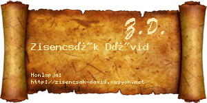 Zisencsák Dávid névjegykártya